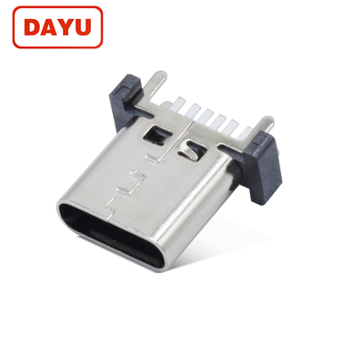 Type-C母座6P立插DIP/L=10.0/10.5/11.5/13.7/15mm