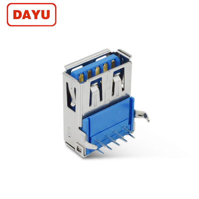 USB A母3.0弯脚卷边插件