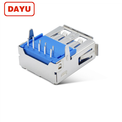 USB A母3.0直脚插件卷边